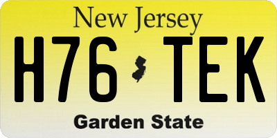 NJ license plate H76TEK