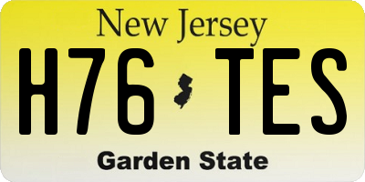NJ license plate H76TES