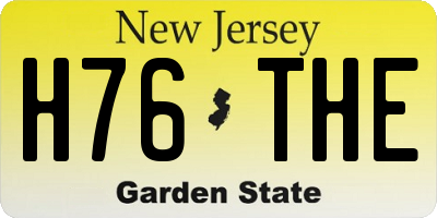 NJ license plate H76THE