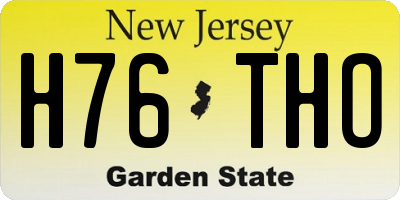NJ license plate H76THO