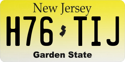 NJ license plate H76TIJ