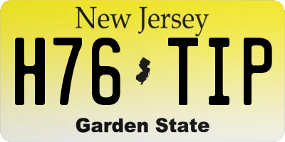 NJ license plate H76TIP
