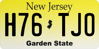 NJ license plate H76TJO