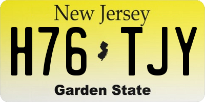NJ license plate H76TJY