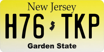 NJ license plate H76TKP