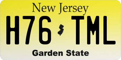 NJ license plate H76TML