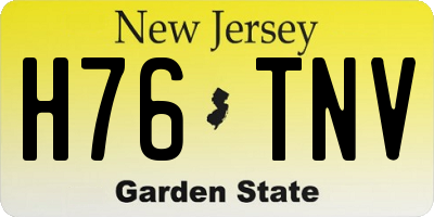 NJ license plate H76TNV