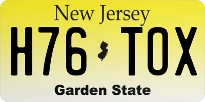NJ license plate H76TOX