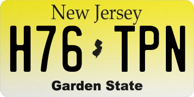 NJ license plate H76TPN