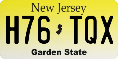 NJ license plate H76TQX