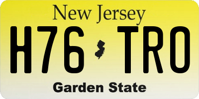 NJ license plate H76TRO