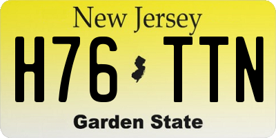 NJ license plate H76TTN