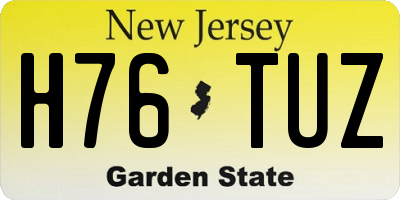 NJ license plate H76TUZ