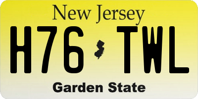 NJ license plate H76TWL