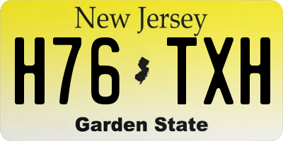 NJ license plate H76TXH
