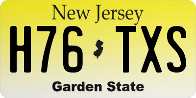 NJ license plate H76TXS