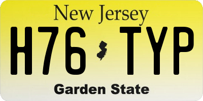 NJ license plate H76TYP