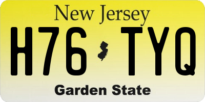 NJ license plate H76TYQ