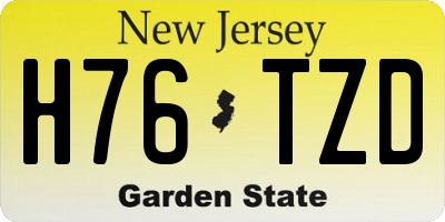 NJ license plate H76TZD