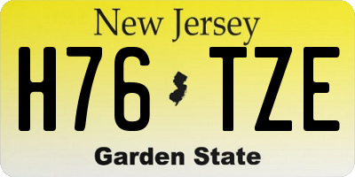 NJ license plate H76TZE