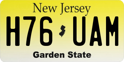 NJ license plate H76UAM