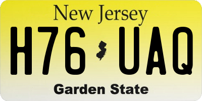 NJ license plate H76UAQ