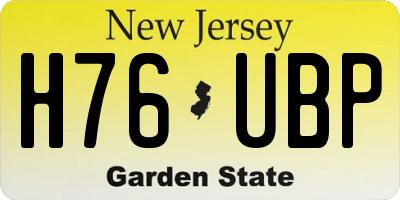 NJ license plate H76UBP