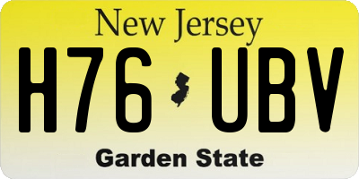 NJ license plate H76UBV