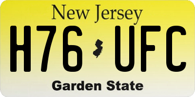 NJ license plate H76UFC