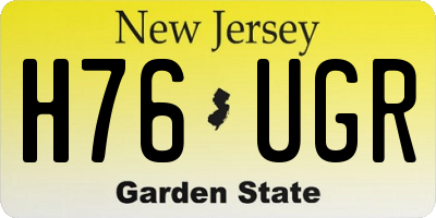 NJ license plate H76UGR