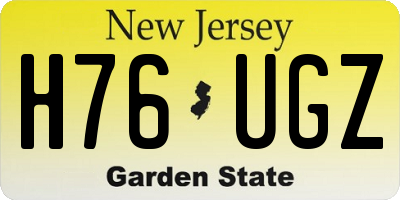 NJ license plate H76UGZ