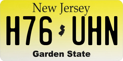 NJ license plate H76UHN