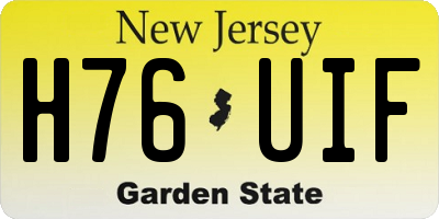 NJ license plate H76UIF