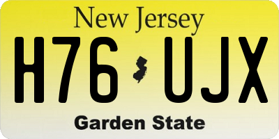 NJ license plate H76UJX