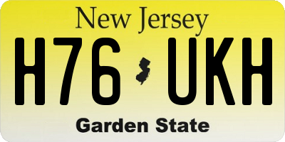 NJ license plate H76UKH