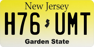 NJ license plate H76UMT