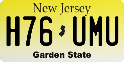 NJ license plate H76UMU