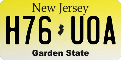 NJ license plate H76UOA