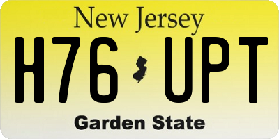 NJ license plate H76UPT