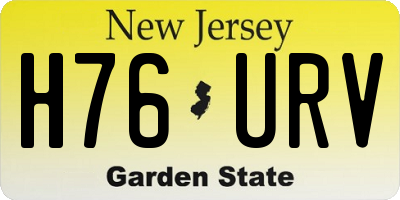 NJ license plate H76URV