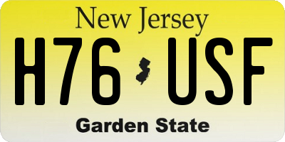 NJ license plate H76USF