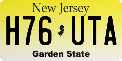 NJ license plate H76UTA