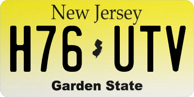 NJ license plate H76UTV