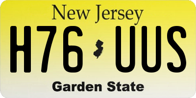 NJ license plate H76UUS