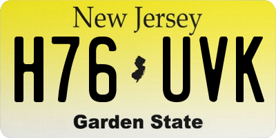 NJ license plate H76UVK