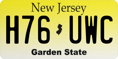 NJ license plate H76UWC