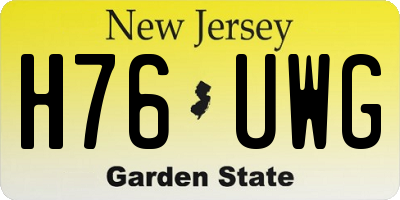 NJ license plate H76UWG