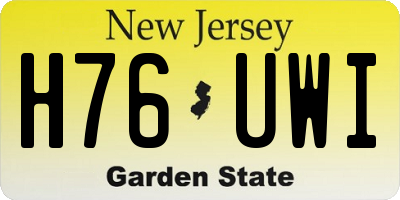 NJ license plate H76UWI