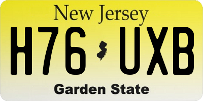 NJ license plate H76UXB