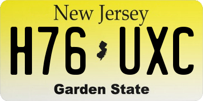NJ license plate H76UXC
